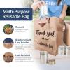 imageReli Reusable Thank You Bags  50 Pack 2 Mil  BrownKraft Shopping Bags Plastic  12quot L x 675quot W x 14quot H  Ideal for Groceries Retail Food Take OutTo Go Small Business