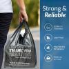 imageReli Thank You Plastic Bags  100 Pack  115quot x 65quot x 21quot Black  Plastic Bags with Handles  Ideal for Grocery Shopping Food Take Out Restaurants Small Business