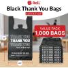 imageReli Thank You Plastic Bags  1000 Pack  115quot x 65quot x 21quot Black  Plastic Bags with Handles  Ideal for Grocery Shopping Food Take Out Restaurants Small Business