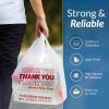 imageReli Thank You Plastic Bags  150 Pack  115quot x 65quot x 21quot White  Plastic Bags with Handles  Ideal for Grocery Shopping Food Take Out Restaurants Small Business