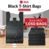 imageReli Tshirt Plastic Bags  1050 Pack  Black Plastic Bags with Handles Plain  Ideal for Grocery Shopping Food Take OutTo Go Small Business
