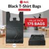 imageReli Tshirt Plastic Bags  175 Pack  Black Plastic Bags with Handles Plain  Ideal for Grocery Shopping Food Take OutTo Go Small Business
