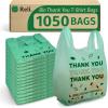 imageReli Biodegradable Thank You Bags  1050 Count 115quot x 65quot x 21quot  Green Plastic Bags with Handles  Ideal for Grocery Shopping Food Take Out Small Business  OxoBiodegradable Plastic