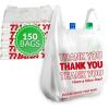 imageReli Thank You Plastic Bags  150 Pack  115quot x 65quot x 21quot White  Plastic Bags with Handles  Ideal for Grocery Shopping Food Take Out Restaurants Small Business