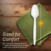 imageReli Compostable Spoons 200 Pack  Soup Spoons Disposable Utensils Heavy Duty  Compostable Utensils Cutlery for Party Hot Food Party Supplies  BPA Free Cornstarch White