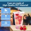imageReli Plastic Cups with Lids 24 oz 150 Sets  Clear Plastic Cups with Lids  PET Clear Disposable Bulk  PET Containers with Flat Tops for Party Iced Coffee Smoothies To Go Drinks