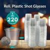 imageReli 220 Count 1 oz Plastic Shot Glasses Disposable  Clear Jello Shot Cups  Mini Plastic Cups for Party Sauces Samples  BPA Free Shatterproof 1oz Mini Glasses Disposable