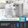 imageReli 13 Gallon Trash Bags Drawstring 100 Count  Tall Kitchen Garbage Bags  Clear Recycling Bags  Unscented 13 Gallon Trash Bags for Kitchen Office Use  Blue Trash Can Liners wDrawstring