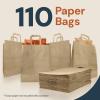 imageReli 10x5x13 in Brown Paper Bags with Handles  110 Pack  Kraft Paper Shopping Bags with Flat Handles Bulk  Ideal for Gifts Retail Shopping Merchandise Take OutTo Go Party Crafts