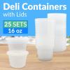 imageReli Deli Containers with Lids 25 Sets 16 oz Plastic Containers with Lids  To Go Meal Prep Food Storage  BPA Free Plastic amp Disposable  Microwave Dishwasher Freezer Safe