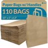 imageReli 10x5x13 in Brown Paper Bags with Handles  110 Pack  Kraft Paper Shopping Bags with Flat Handles Bulk  Ideal for Gifts Retail Shopping Merchandise Take OutTo Go Party Crafts