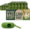 imageReli Biodegradable Dog Poop Bags wHolder 1200 Count  80 Rolls Bulk  Leash Clip Dispenser  9x13 Large Dog Bags for Poop  Green EcoFriendly Oxobiodegradable Waste Disposal Refills Unscented