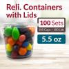 imageReli 55 oz Condiment Containers with Lids 100 sets  Ideal for Sauce Souffle Samples Jello Shot Cups  Disposable BPAFree Plastic  Small Containers 55oz Bulk