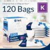 imageReli SuperFit Code K 120 Count  Compatible with Simplehuman Code K  Dispenser Pack Custom Fit Liners  Drawstring Trash Bags  3545 Liter  912 Gallon  White