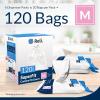 imageReli SuperFit Code M 120 Count  Compatible with Simplehuman Code M  Dispenser Pack Custom Fit Liners  Drawstring Trash Bags  45 Liter  119 Gallon  White