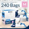 imageReli SuperFit Code M 240 Count  Compatible with Simplehuman Code M  Dispenser Pack Custom Fit Liners  Drawstring Trash Bags  45 Liter  119 Gallon  White