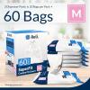 imageReli SuperFit Code M 60 Count  Compatible with Simplehuman Code M  Dispenser Pack Custom Fit Liners  Drawstring Trash Bags  45 Liter  119 Gallon  White