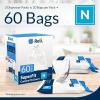 imageReli SuperFit Code N 60 Count  Compatible with Simplehuman Code N  Dispenser Pack Custom Fit Liners  Drawstring Trash Bags  4550 Liter  119132 Gallon  White