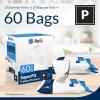 imageReli SuperFit Code P 60 Count  Compatible with Simplehuman Code P  Dispenser Pack Custom Fit Liners  Drawstring Trash Bags  5060 Liter  1316 Gallon  White