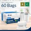 imageReli SuperFit Code RC 60 Count  Compatible with Simplehuman Code RC  Custom Fit Liners  Drawstring Trash Bags  1012 Liter  2632 Gallon  White  Roll Pack