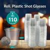 imageReli 110 Count 1 oz Plastic Shot Glasses Disposable  Clear Jello Shot Cups  Mini Plastic Cups for Party Sauces Samples  BPA Free Shatterproof 1oz Mini Glasses Disposable1 oz 110 Count