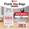 imageReli Thank You Bags  600 Pack  White Thank You Plastic Bags with Handles  Ideal for Grocery Shopping Food Take Out Restaurants Small Business 115 x 65 x 21