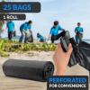 imageReli 50 Gallon Trash Bags 25 Count  Black  Twist Ties Included  Extra Tough LeakProof Heavy Duty Garbage Bags  Ideal for Large Clean Ups
