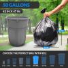 imageReli 50 Gallon Trash Bags 25 Count  Black  Twist Ties Included  Extra Tough LeakProof Heavy Duty Garbage Bags  Ideal for Large Clean Ups