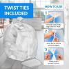 imageReli 95 Gallon Trash Bags 15 Count  Clear  Twist Ties Included  Extra Tough LeakProof Heavy Duty Garbage Bags  Ideal for Large Clean Ups
