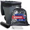 imageReli 65 Gallon Trash Bags 30 Count  Black  Twist Ties Included  Extra Tough LeakProof Heavy Duty Garbage Bags  Ideal for Large Clean Ups