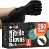 imageReli Black Nitrile Gloves Large  100 Pack Disposable Gloves 35 Mil  Powder Free Latex Free  SingleUse  Premium Nitrile Material for Automotive Work Cleaning Cooking  Food Safe Material