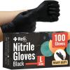 imageReli Black Nitrile Gloves Large  100 Pack Heavy Duty Disposable Gloves 5 mil  Powder Free Latex Free  SingleUse  Premium Nitrile Material for Automotive Cleaning Cooking  Food Safe