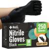 imageReli Black Nitrile Gloves Medium  250 Pack Heavy Duty Disposable Gloves 5 mil  Powder Free Latex Free  SingleUse  Premium Nitrile Material for Automotive Cleaning Cooking  Food Safe