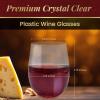 imageReli Disposable Wine Glasses 48 Pack 12oz Plastic Stemless Wine Glasses Disposable  Clear and Stemless for Parties Cocktails Whiskey Weddings  Shatterproof