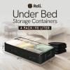 imageReli 90L Under Bed Storage Containers 4 Pack  Closet Organizer with Clear Window  Underbed Storage Bins for Towels Sweaters Linens  Large Organizer for Closet Black