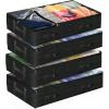 imageReli 90L Under Bed Storage Containers 4 Pack  Closet Organizer with Clear Window  Underbed Storage Bins for Towels Sweaters Linens  Large Organizer for Closet Black