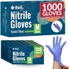 image:imageReli Nitrile Gloves Medium  Disposable Gloves 1000 Pack Bulk  Powder Free Latex Free Food Safe  SingleUse  Premium Nitrile Rubber for Cleaning Automotive Salon  Violet BlueIris Blue