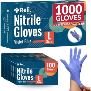 image:imageReli Nitrile Gloves Large  1000 Pack Bulk  Violet Blue  Disposable Gloves  Powder Free Latex Free  SingleUse  Nitrile for Cleaning Automotive Salon Iris Blue Food Safe