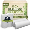 image:imageReli Bamboo Paper Towels 4 Pack Jumbo  Paper Towels Rolls 2 Ply  125 SheetsRoll Full Size Sheets  Unbleached Organic Rolls for Kitchen Bathroom  100 Bamboo