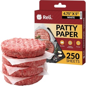 image:imageReli 250 Pack Hamburger Patty Paper 475 x 5Square  Wax Paper Squares  Food Grade Patty amp Parchment NonStick Sheets for Burger Press DeliButcher Meat ResturantGrade