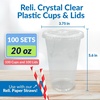 image:imageReli Plastic To Go Cups 20 oz with Lids  100 Pack  Clear LeakProof  Smoothies Iced Coffee Disposable Cups100