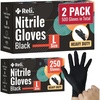 image:imageReli Black Nitrile Gloves Large 500 Pack Bulk  Heavy Duty Disposable Gloves  Powder Free Latex Free Food Safe  SingleUse  Premium Nitrile Rubber Material for Mechanic Cleaning Cooking