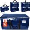 image:imageReli Moving Bags Heavy Duty 6 Pack  Extra Large Totes for Storage amp Packing  Small Space amp Dorm Room Essentials  Packing Bags with Handles amp Zippers  Alternative to Moving Boxes Blue