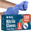 image:imageReli Nitrile Gloves Large  Disposable Gloves 100 Pack  Powder Free Latex Free Food Safe  SingleUse  Premium Nitrile Rubber for Cleaning Automotive Salon  Violet BlueIris Blue