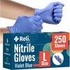 image:imageReli Nitrile Gloves Large  Disposable Gloves 250 Pack  Powder Free Latex Free Food Safe  SingleUse  Premium Nitrile Rubber for Cleaning Automotive Salon  Violet BlueIris Blue