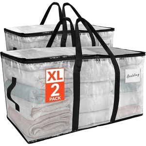 image:imageReli Moving Bags Heavy Duty 2 Pack  Extra Large Totes for Storage amp Packing  Small Space amp Dorm Room Essentials  Packing Bags with Handles amp Zippers  Alternative to Moving Boxes Clear