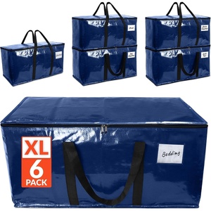 image:imageReli Moving Bags Heavy Duty 6 Pack  Extra Large Totes for Storage amp Packing  Small Space amp Dorm Room Essentials  Packing Bags with Handles amp Zippers  Alternative to Moving Boxes Blue