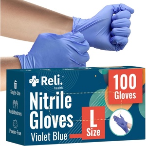 image:imageReli Nitrile Gloves Large  Disposable Gloves 100 Pack  Powder Free Latex Free Food Safe  SingleUse  Premium Nitrile Rubber for Cleaning Automotive Salon  Violet BlueIris Blue