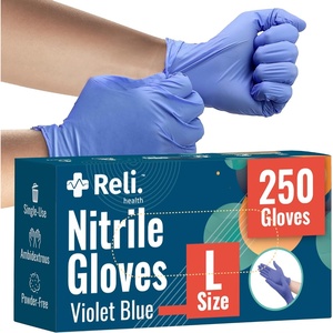 image:imageReli Nitrile Gloves Large  Disposable Gloves 250 Pack  Powder Free Latex Free Food Safe  SingleUse  Premium Nitrile Rubber for Cleaning Automotive Salon  Violet BlueIris Blue