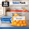 image:imageReli 2 Gallon Food Storage Bags 50pk  Resealable Storage 2 Gallon Size  Resealable Bags For Food Toys Supplies  LeakProof Double Zipper MicrowaveSafe WriteOn Label BPA Free
